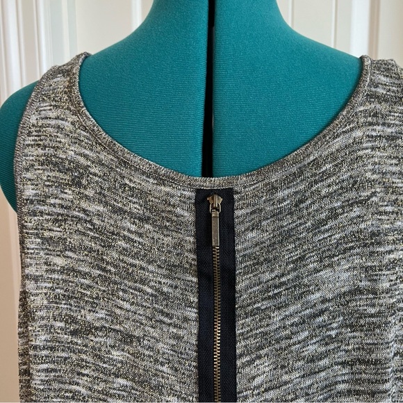2/$30 Lane Bryant Marbled Gray Black and Gold Sleeveless Tank Blouse Tunic - Picture 5 of 10